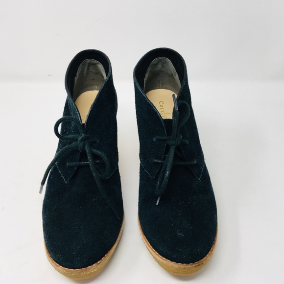 Cole Haan Black Suede Wedge Bootie Size 6.5 EUC - Picture 3 of 7